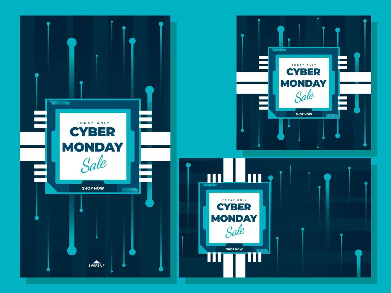 Cyber Monday Verkauf Social Media Post Template Vektordesign vektor