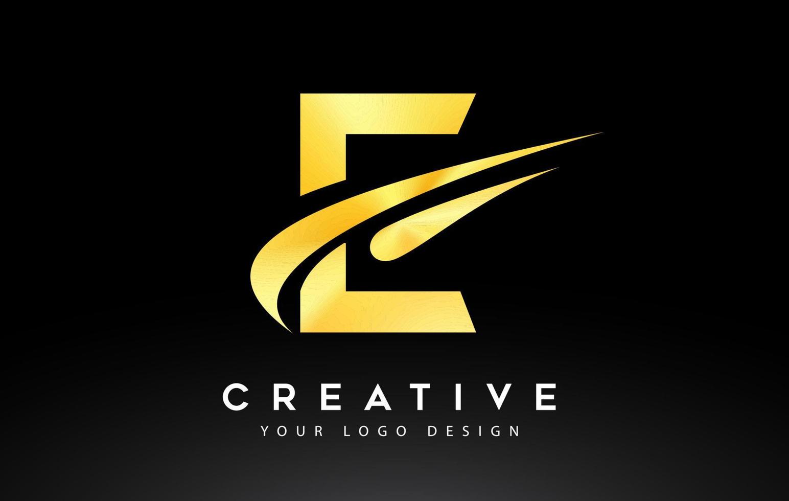 Kreatives E-Brief-Logo-Design mit Swoosh-Symbolvektor. vektor