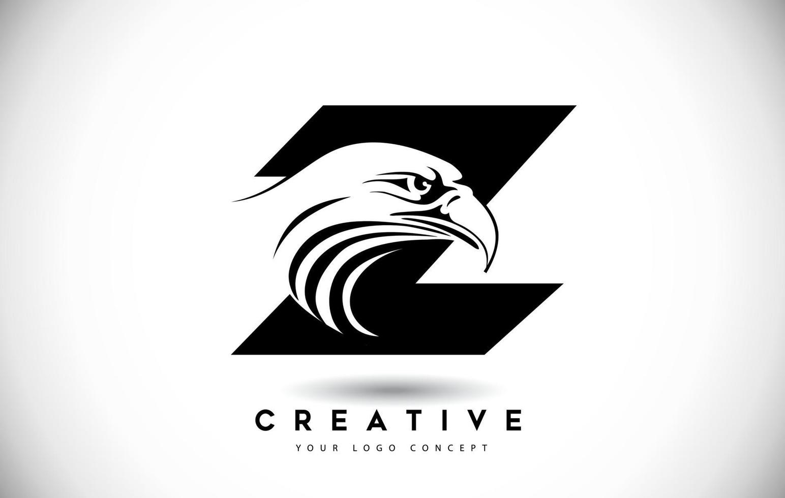 bokstaven z eagle logotyp med kreativa eagle head vektorillustration. vektor