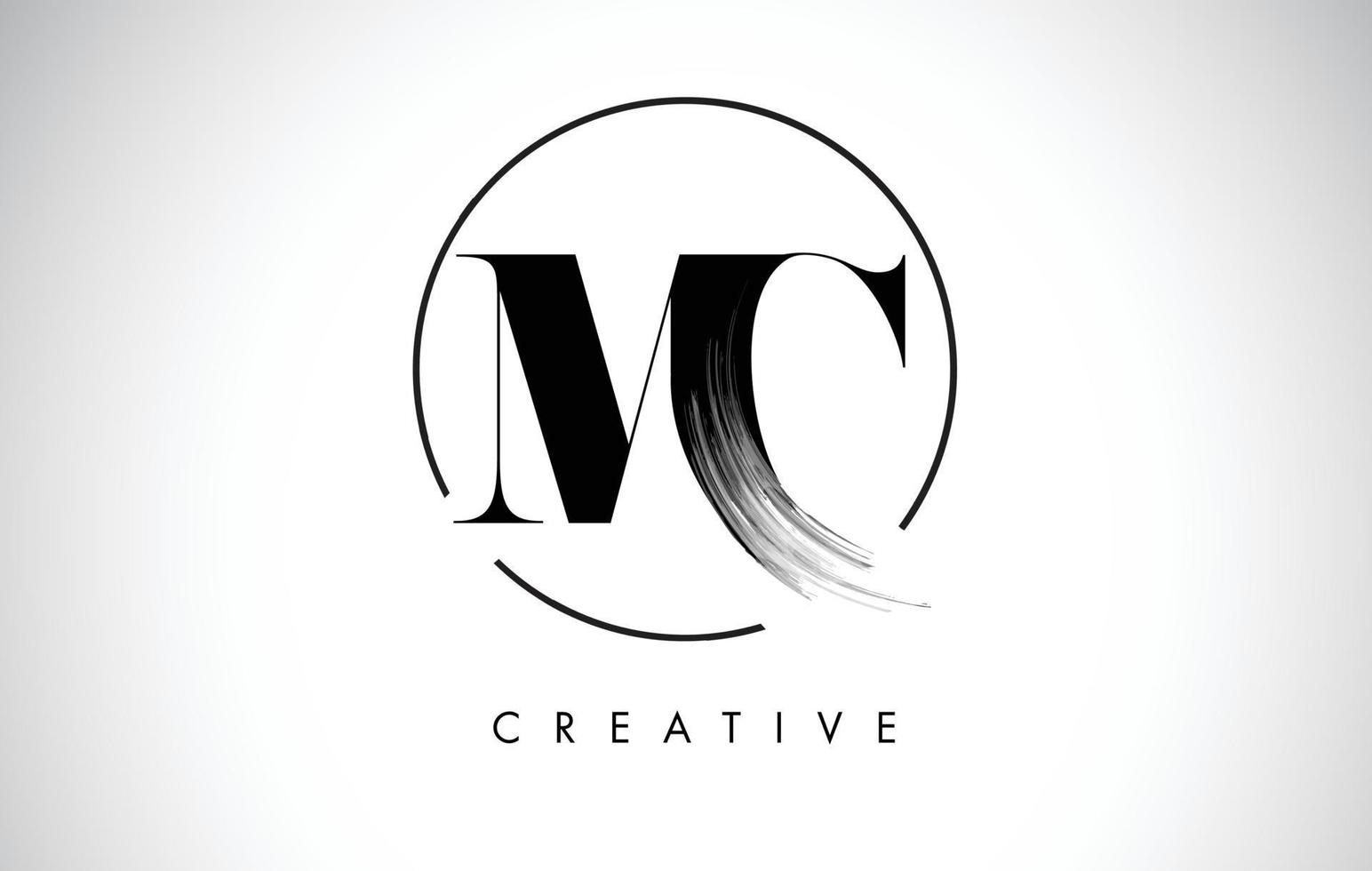 mc Pinselstrich-Brief-Logo-Design. Symbol für schwarze Farbe Logo-Buchstaben. vektor