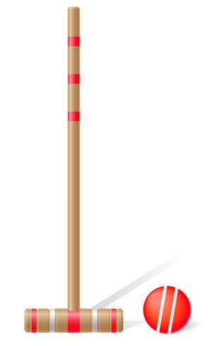 Croquet Mallet och boll vektor illustration