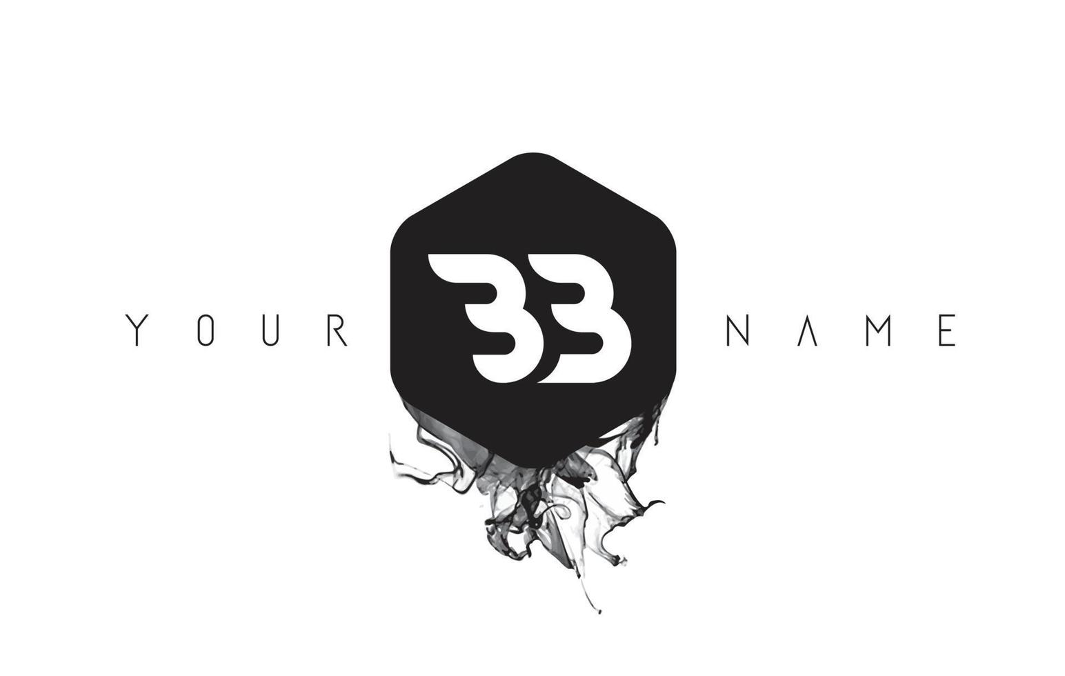 bb brief logo design mit schwarzer tinte verschüttet vektor