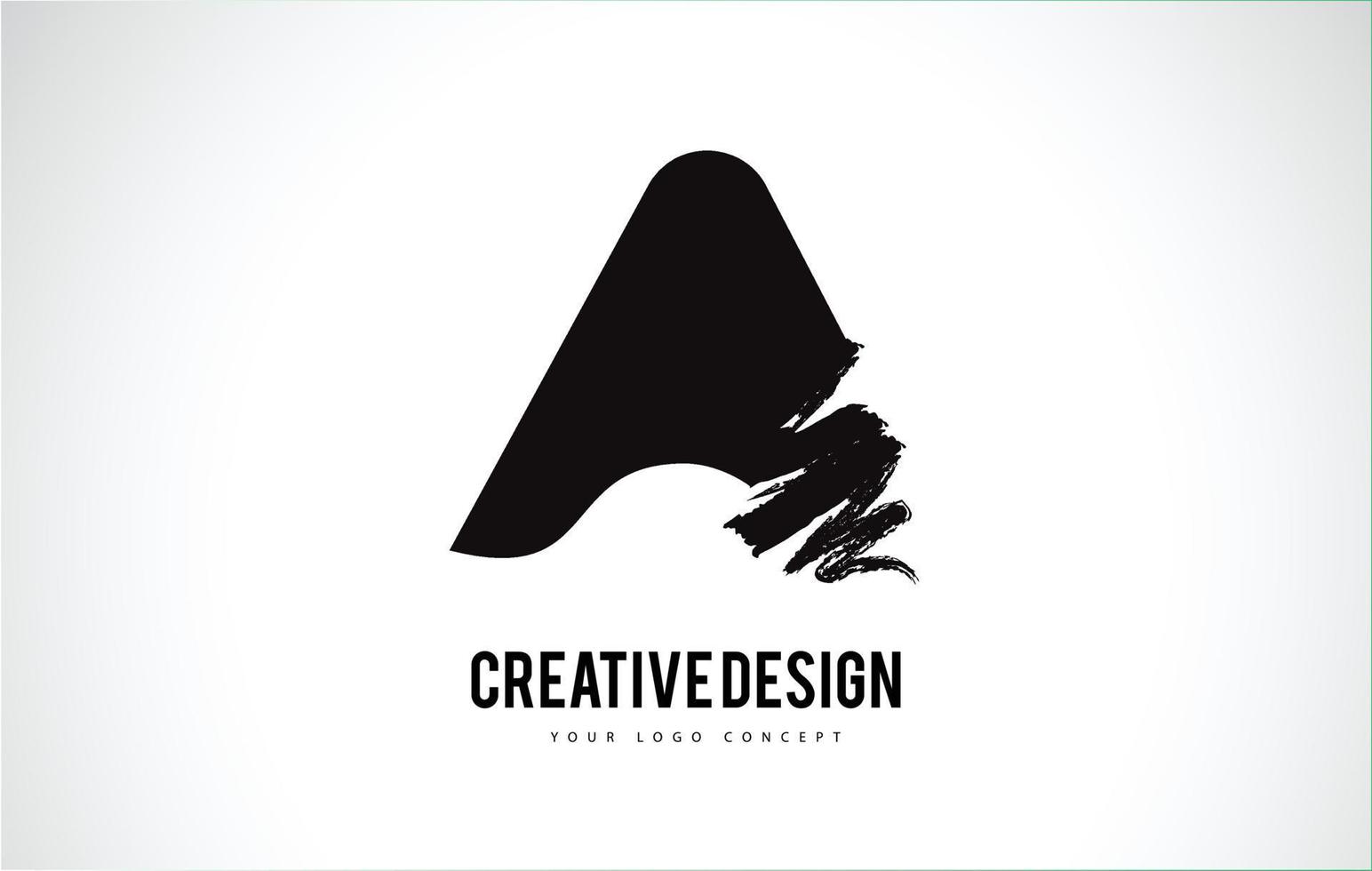 ein Brief-Logo-Design Pinsel Pinselstrich. künstlerischer schwarzer Pinselstrich. vektor