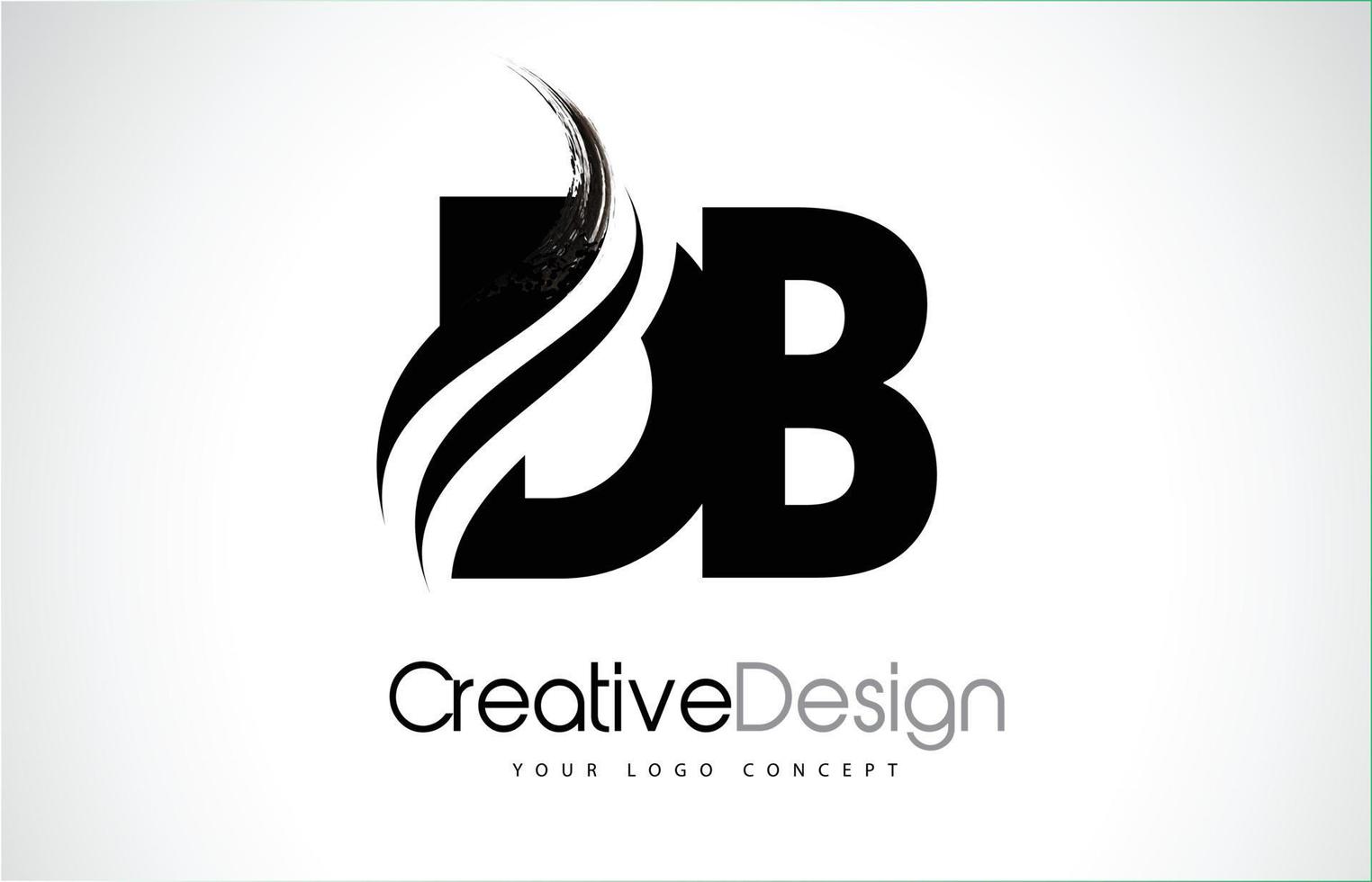 db db creative brush schwarze buchstaben design mit swoosh vektor