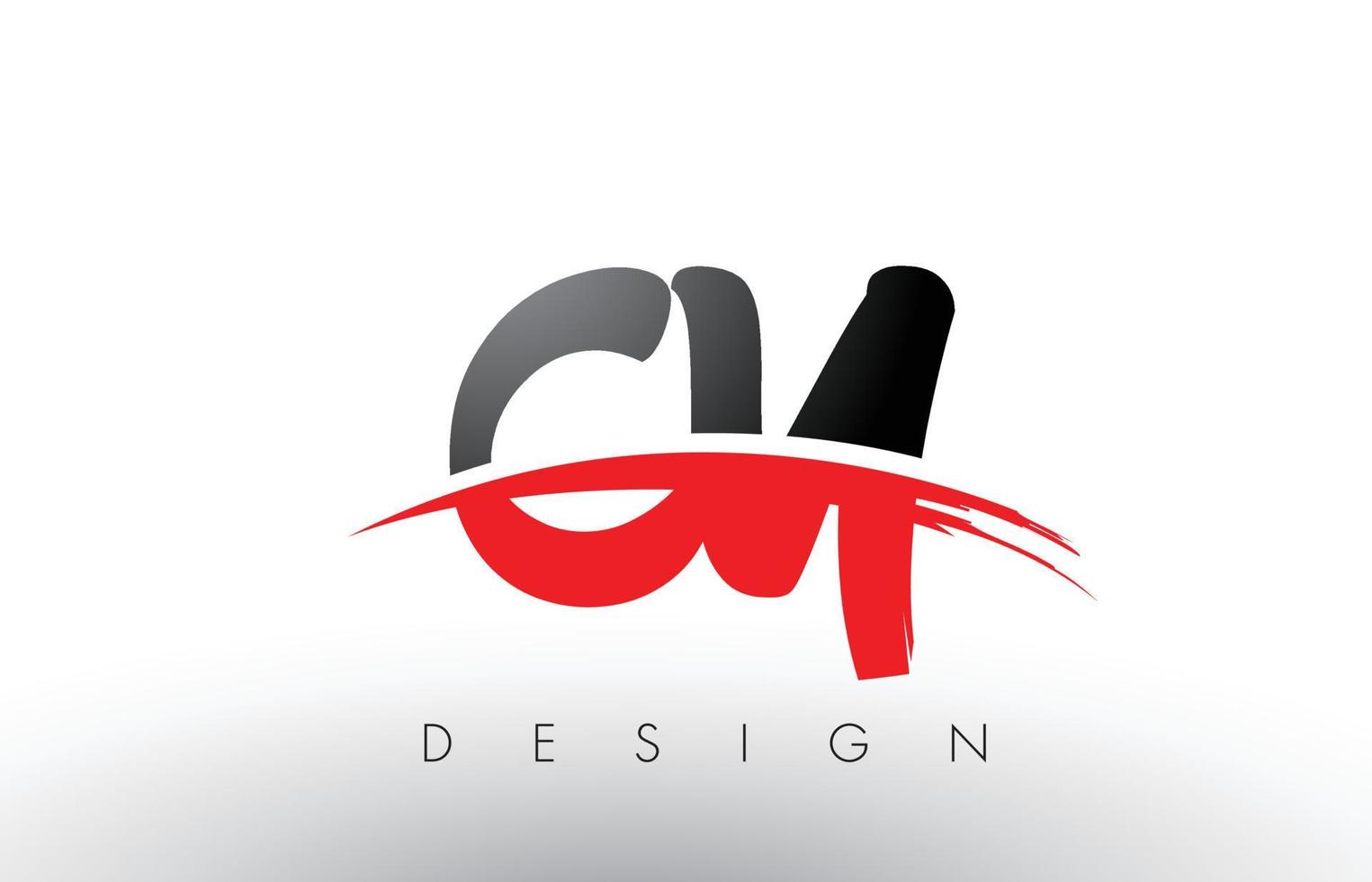 cy cy Brush Logobuchstaben mit roter und schwarzer Swoosh Brush Front vektor