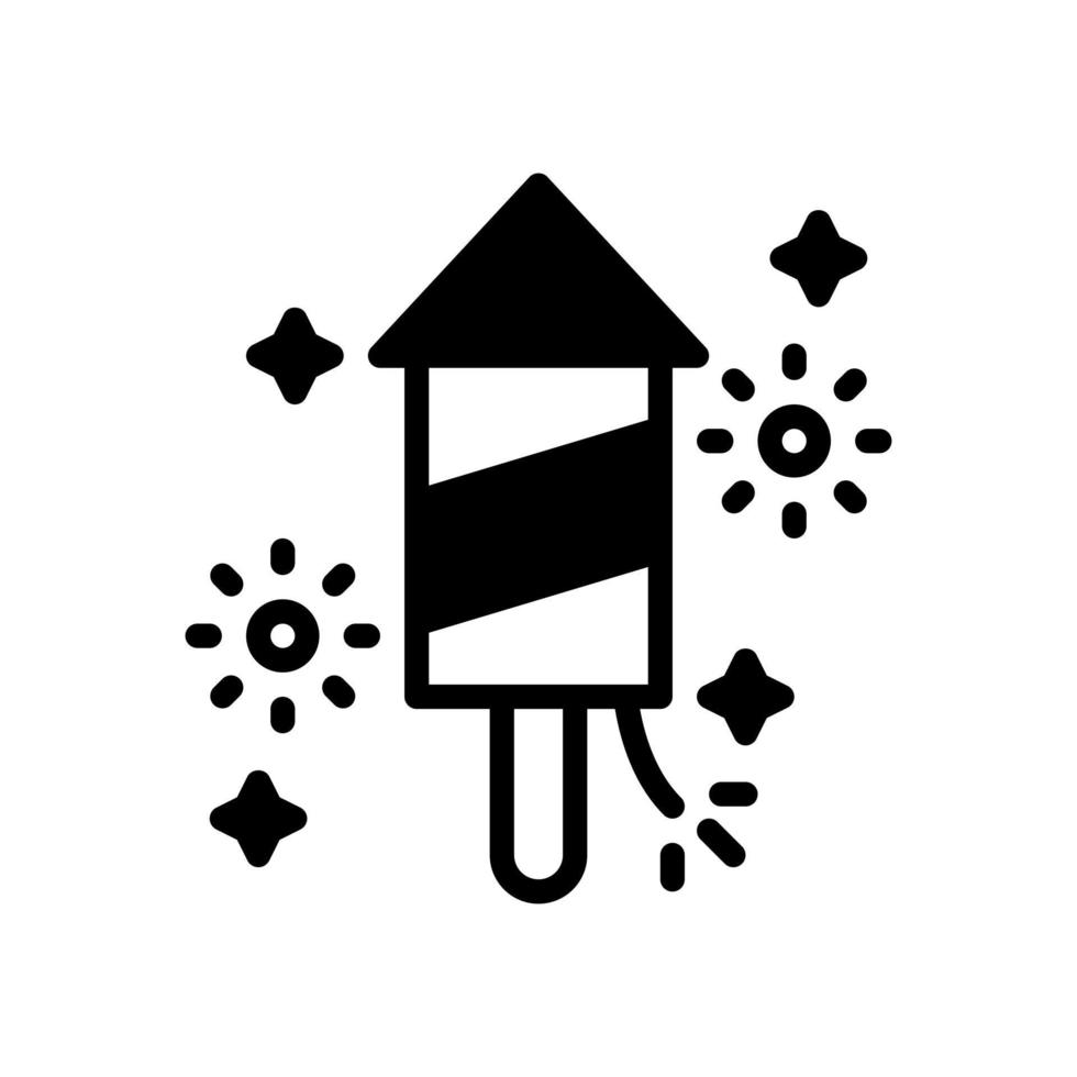 Feuerwerkssymbol im soliden Stil, Vektorillustration für Grafikdesign, Website, App vektor