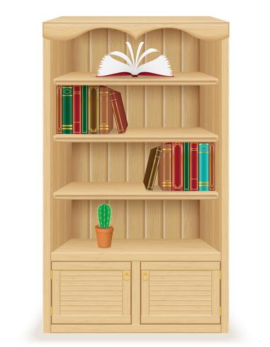 bokhylla möbler gjorda av trä vektor illustration
