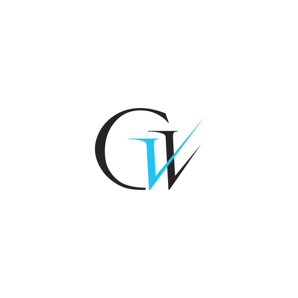 das gw-logo mit initialen einfach und modern vektor