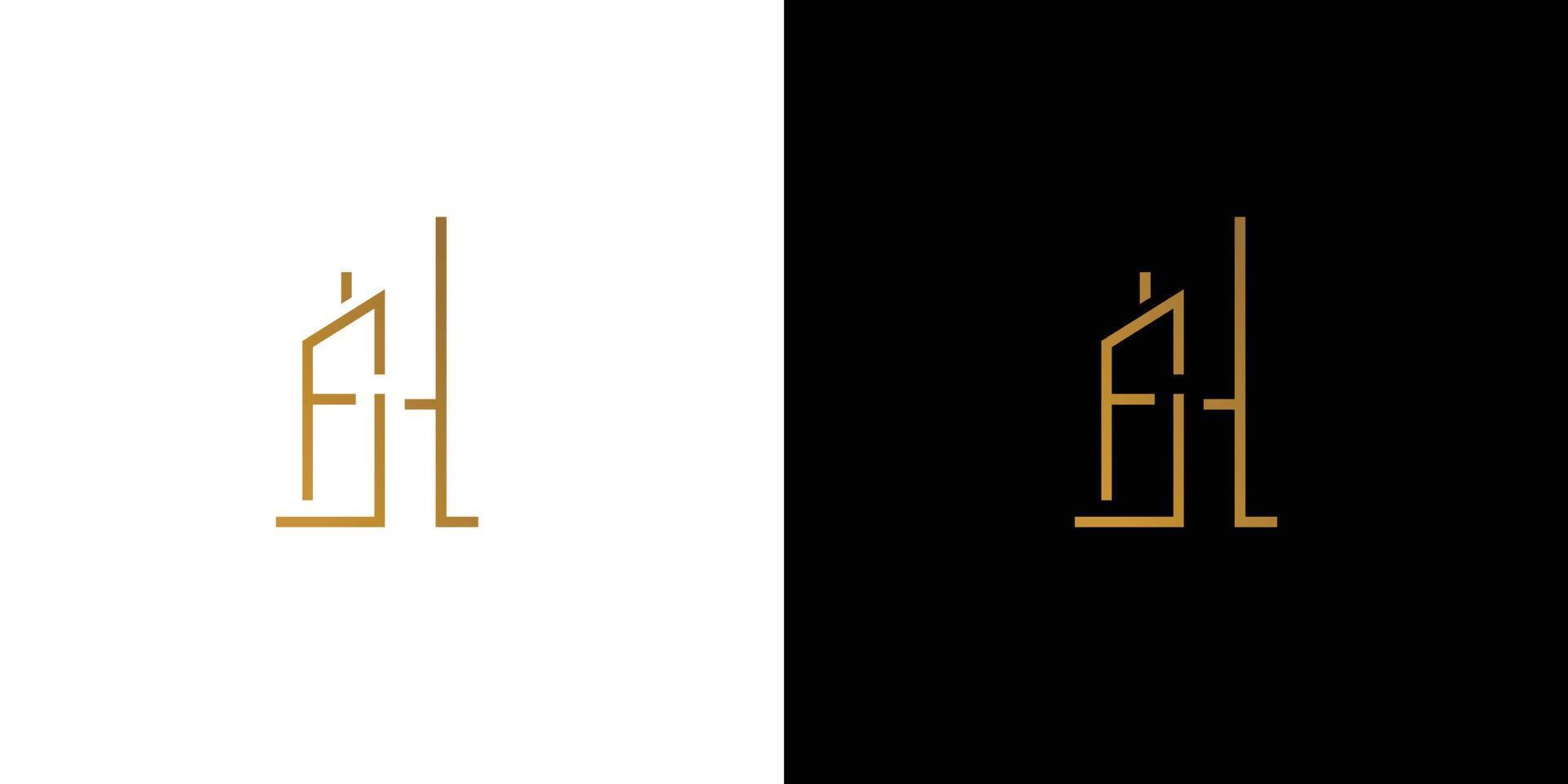 fjh hotel initials logotyp är modern och lyxig design 1 vektor