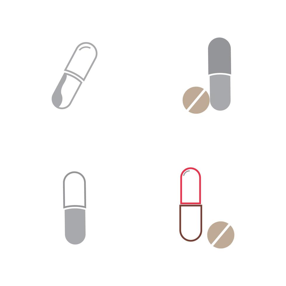 medicinska piller ikon vektor logotyp illustration formgivningsmall