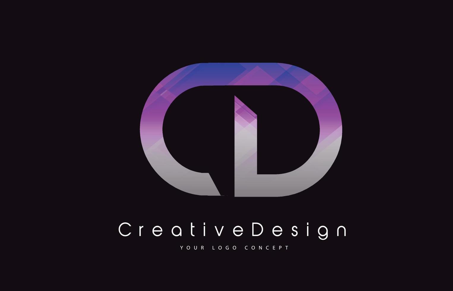 cd brev logotyp design. lila textur kreativ ikon moderna bokstäver vektor logotyp.