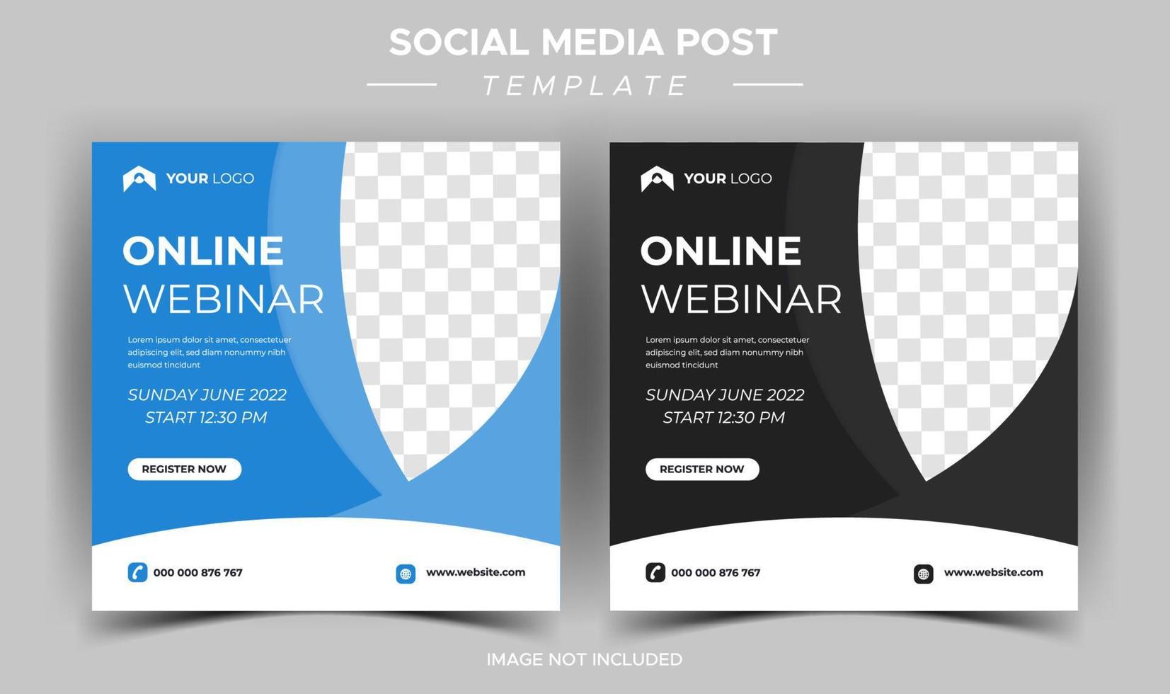Vorlage für digitales Marketing Live-Webinar für soziale Medien vektor