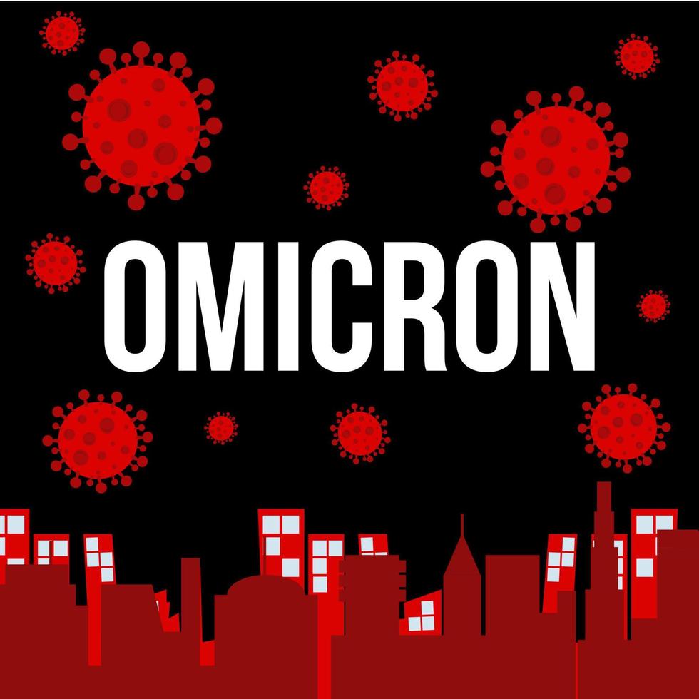 omicron-variant attackerar staden vektor