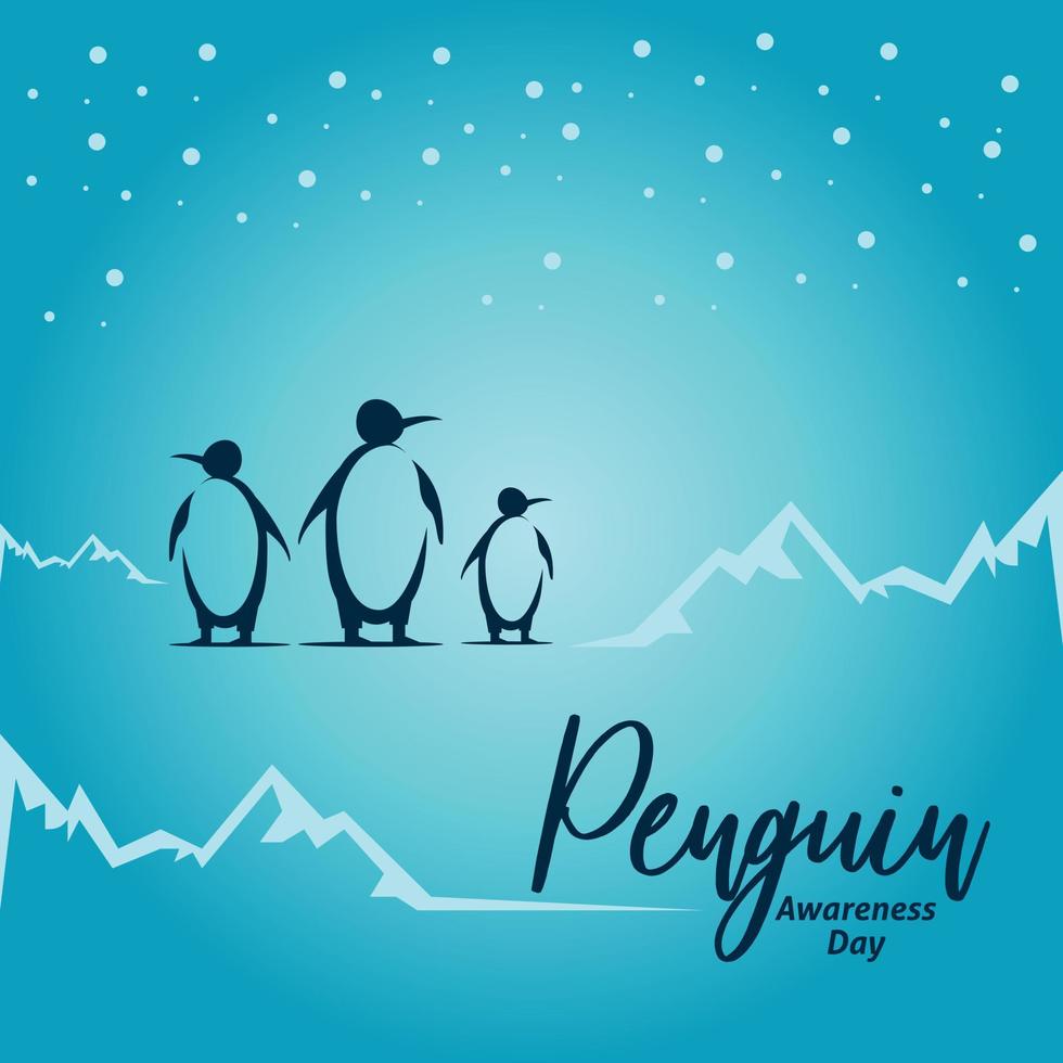 pingvin medvetenhet dag vektorillustration vektor