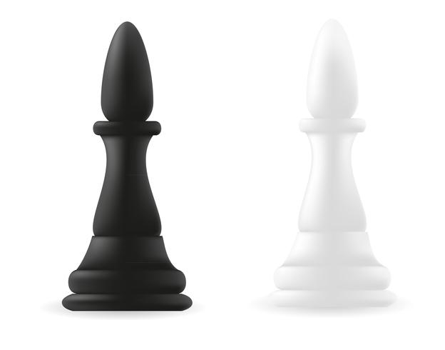 Bischof Schachfigur schwarz und weiß vektor
