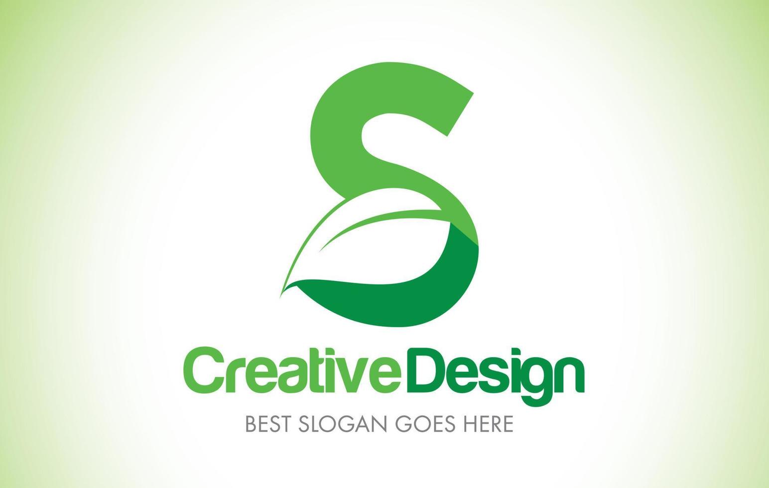 s gröna blad brev design logotyp. eco bio leaf brev ikon illustration logotyp. vektor