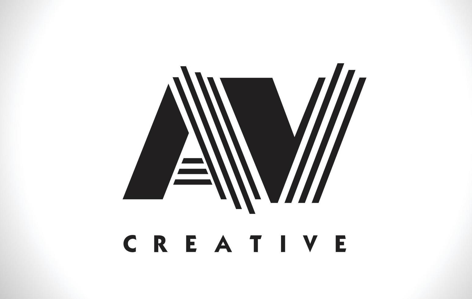 AV-Logo-Brief mit schwarzen Linien-Design. Linie Buchstabe Vektor-Illustration vektor
