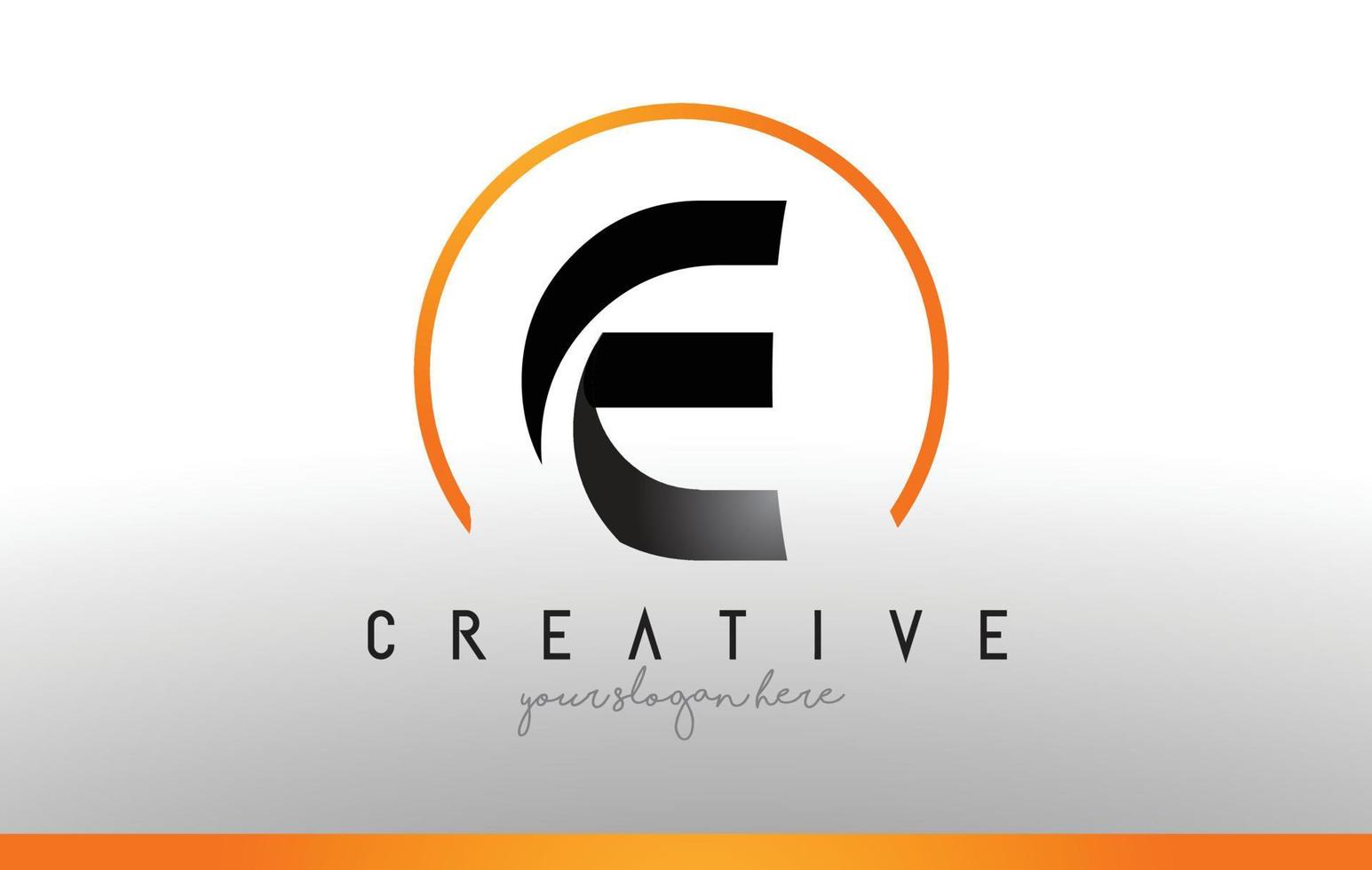 E-Brief-Logo-Design mit schwarz-orangefarbener Farbe. coole moderne Symbolvorlage. vektor
