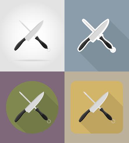 knivskarpareobjekt och utrustning för matvektorillustrationen vektor
