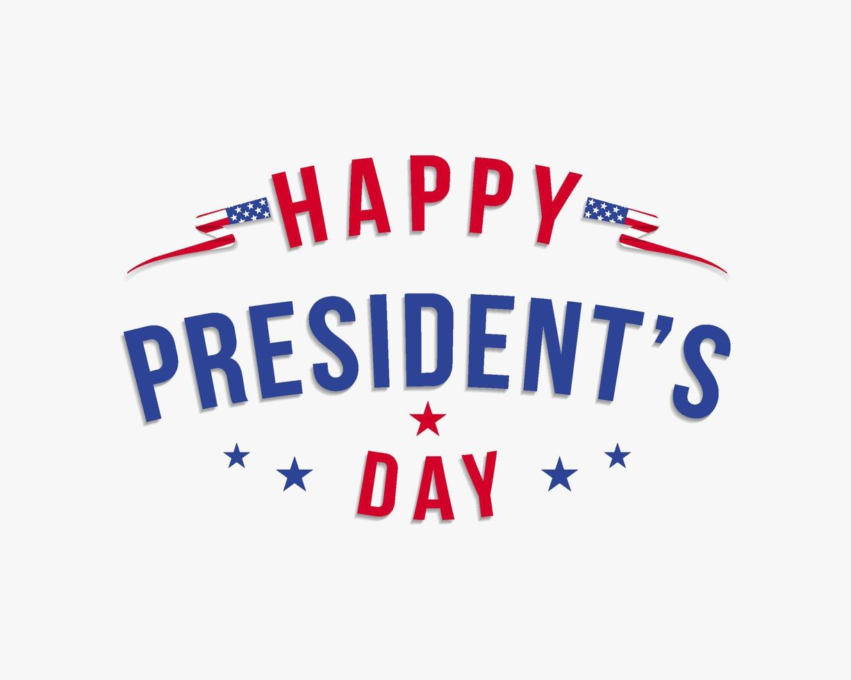 glad presidents dag med stjärnor och flagga, usa presidents dag. vektor illustration bokstäver för presidents dag i usa. gratulationskort, banderoll, affisch