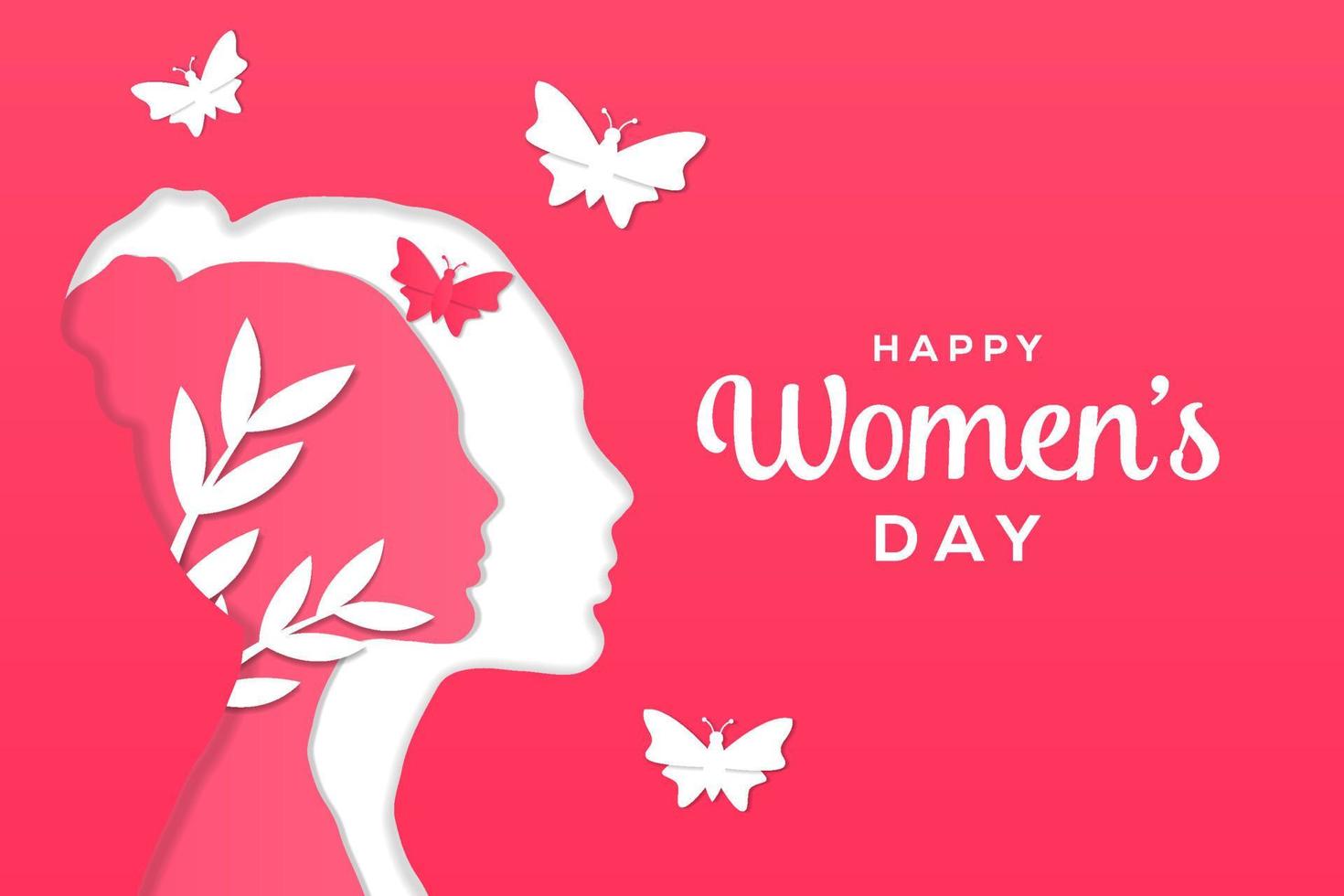 Happy Women's Day Papierschnitt-Stil-Hintergrund. Vektor-Design-Illustration vektor