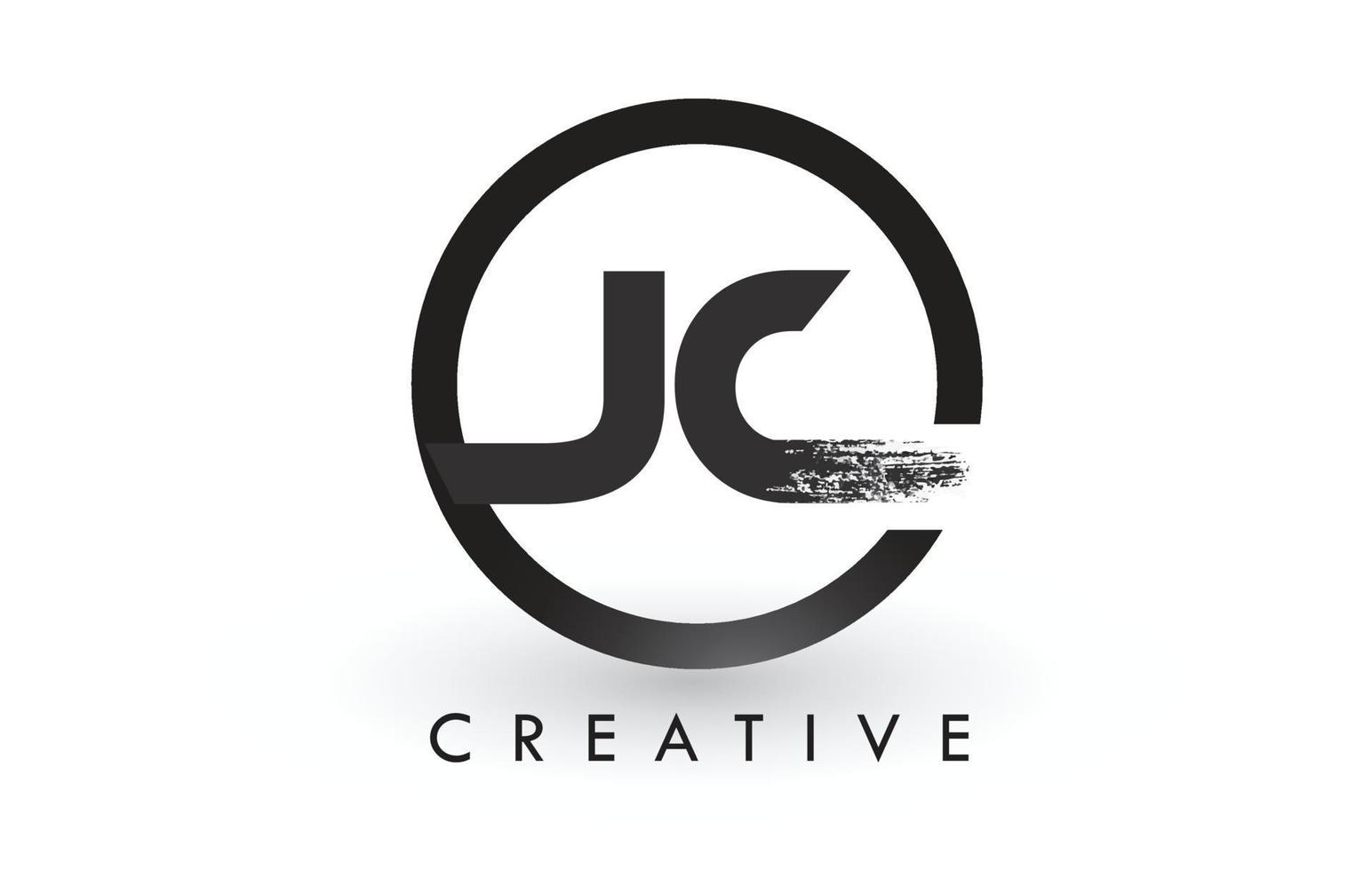 jc Pinsel-Brief-Logo-Design. kreatives gebürstetes Buchstaben-Symbol-Logo. vektor