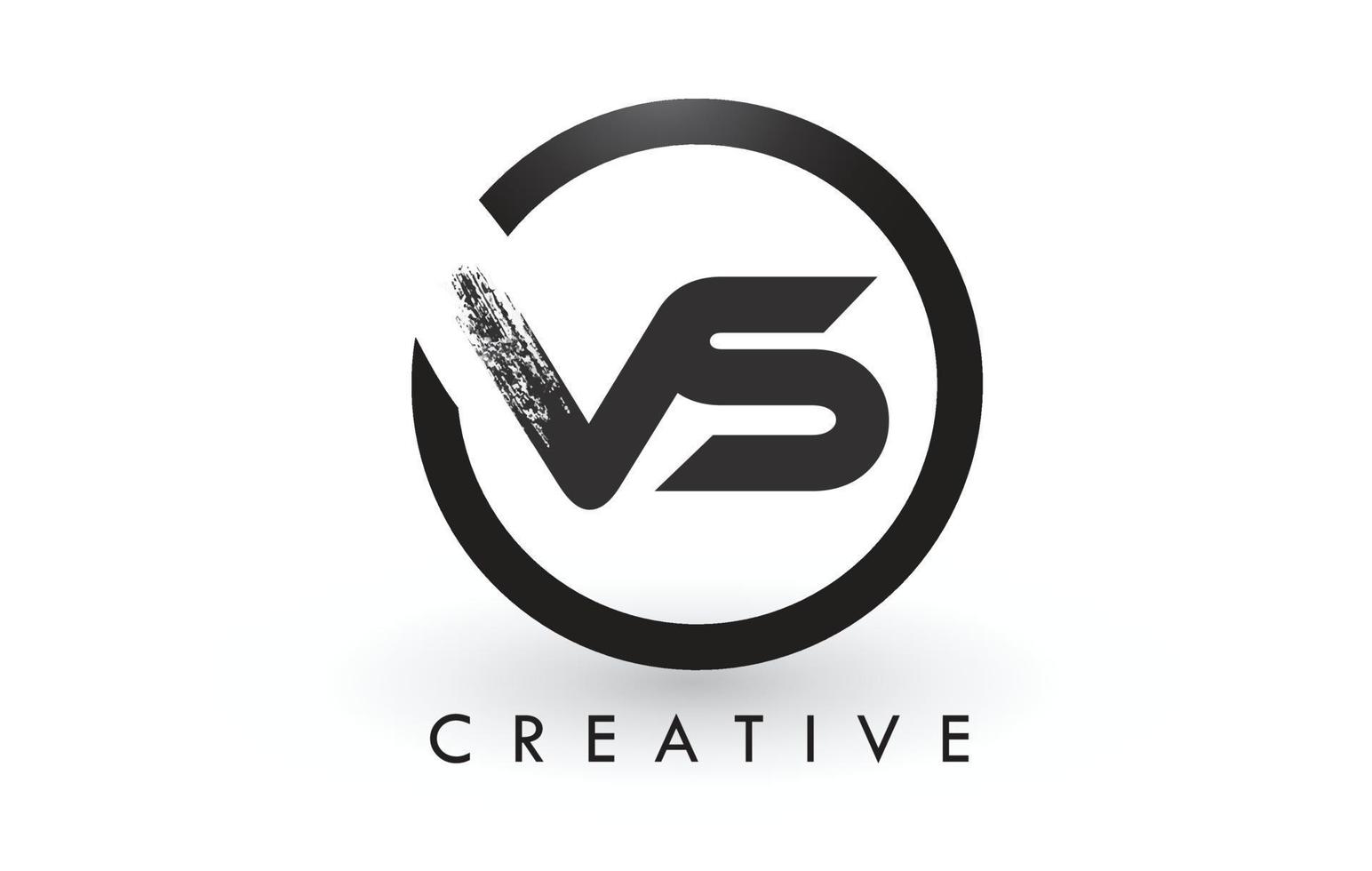 vs Pinsel-Buchstaben-Logo-Design. kreatives gebürstetes Buchstaben-Symbol-Logo. vektor