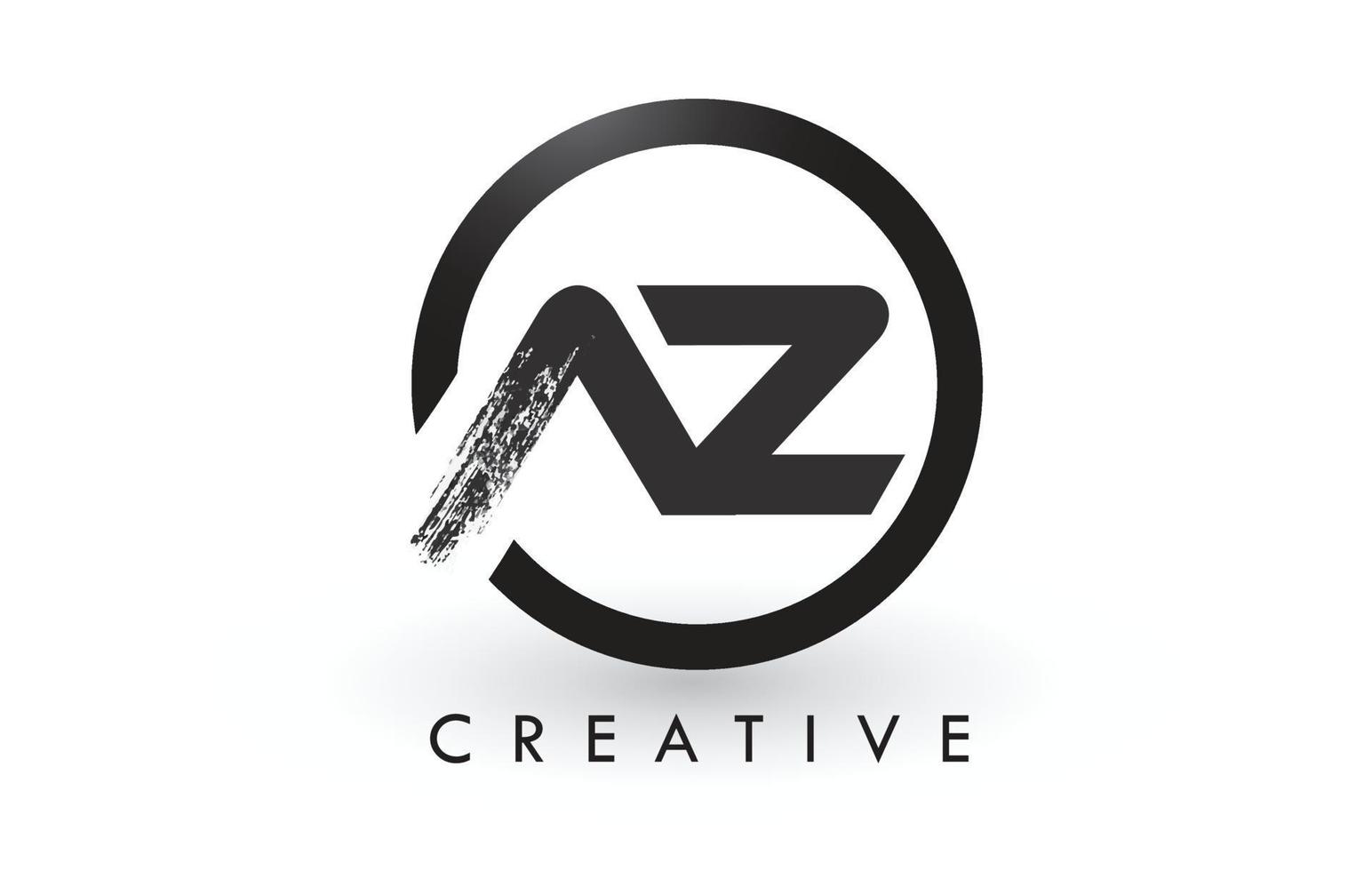 az-Bürsten-Brief-Logo-Design. kreatives gebürstetes Buchstaben-Symbol-Logo. vektor
