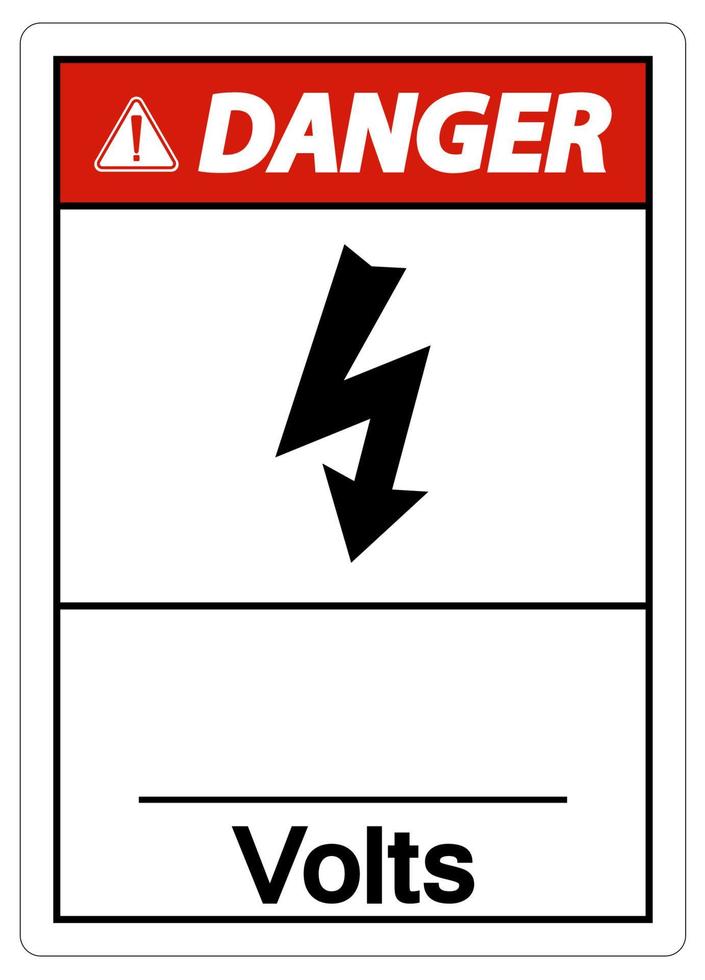 Gefahr Volt Symbol Zeichen auf weißem Hintergrund vektor