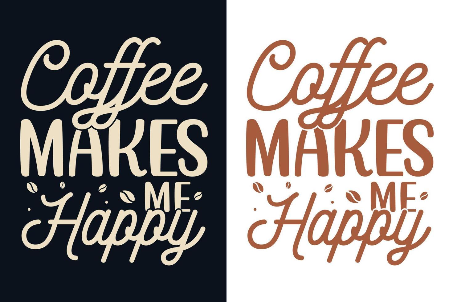 Kaffee macht mich glücklich, Typografie-Schriftzug-Design vektor
