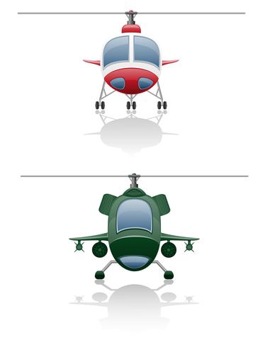 Set Icons Hubschrauber-Vektor-Illustration vektor