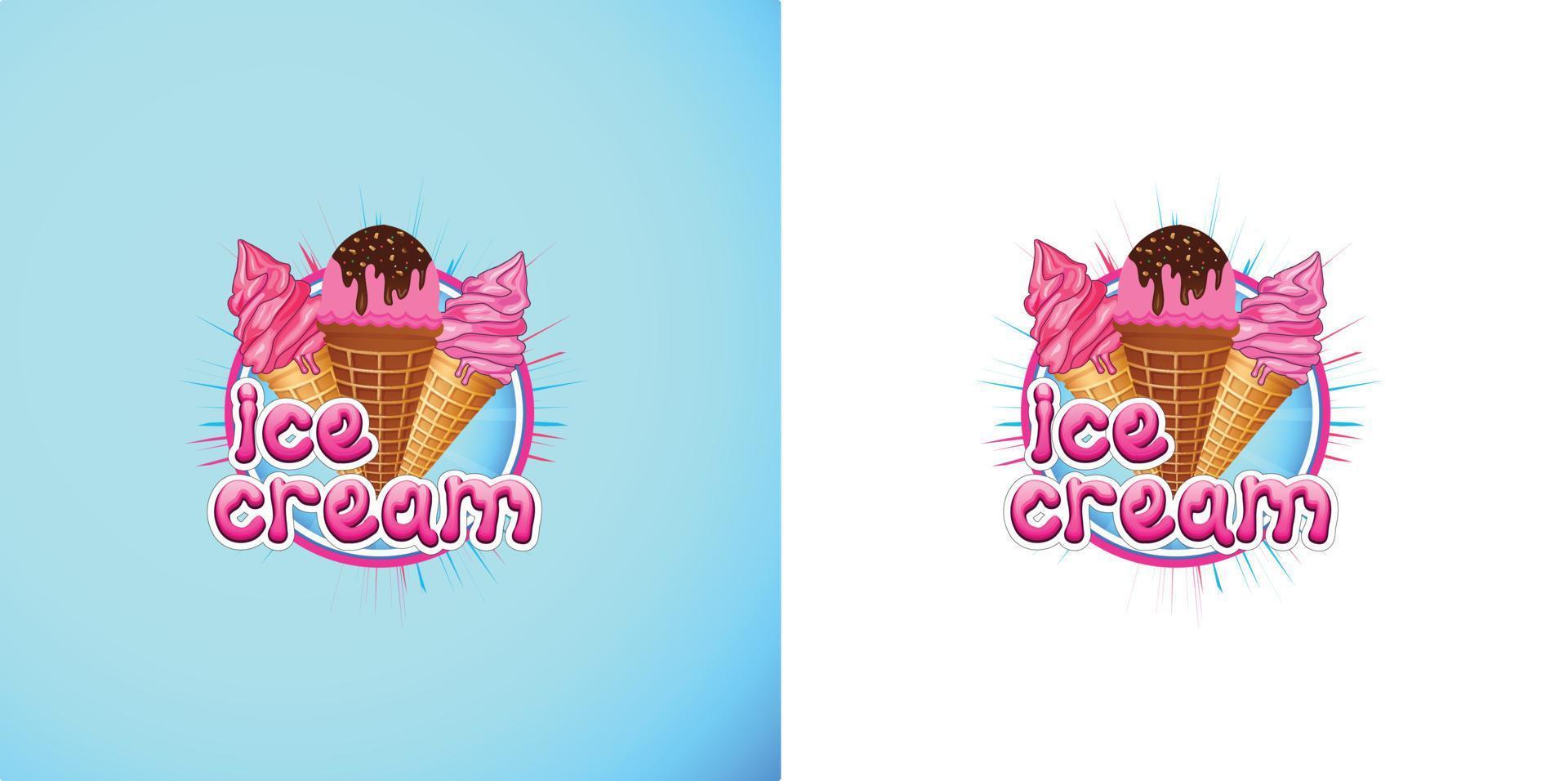 Eiscreme-Logo-Design-Vektor vektor