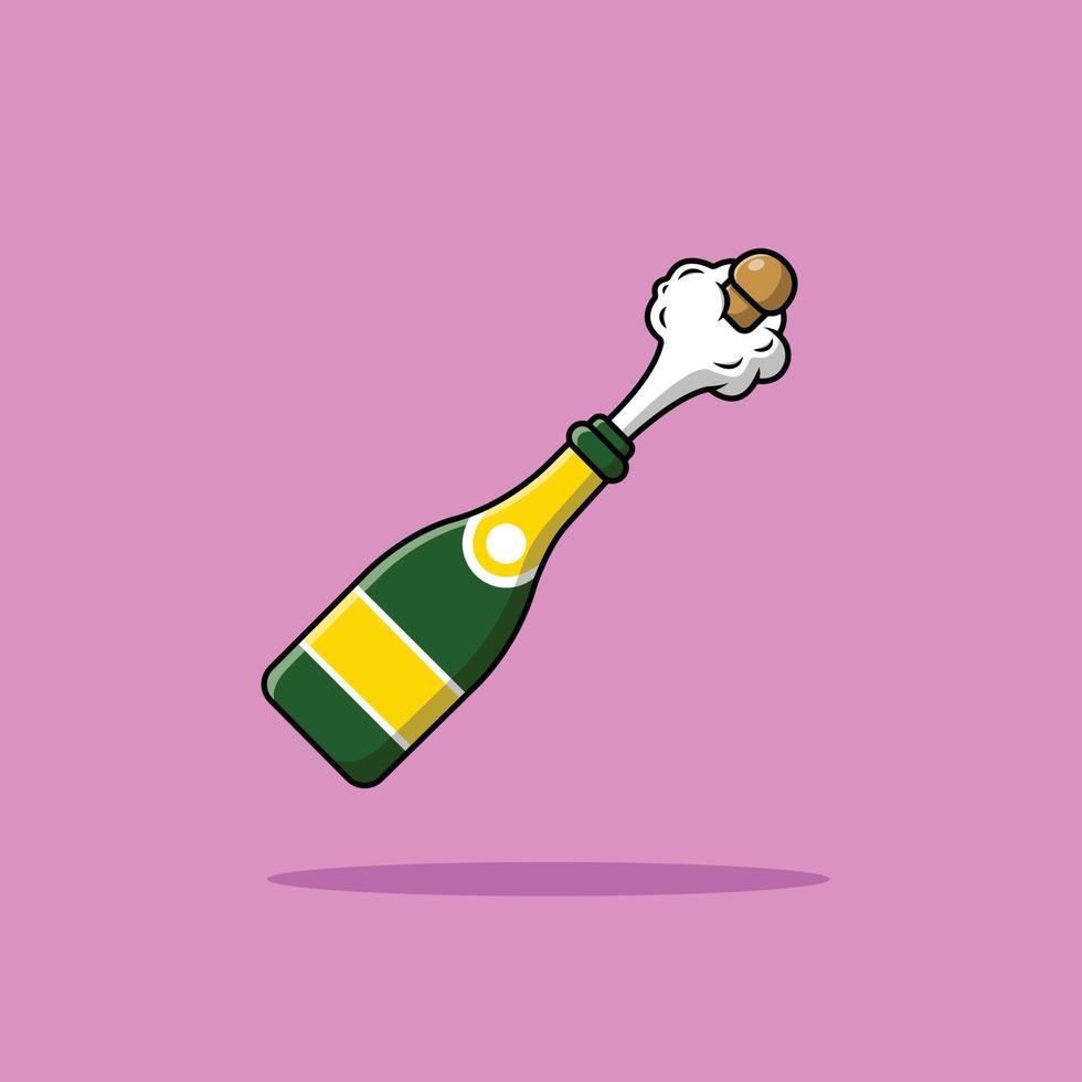 Champagner trinken Cartoon-Vektor-Symbol-Illustration. Tiernahrung Symbol Konzept isoliert Premium-Vektor. flacher Cartoon-Stil vektor