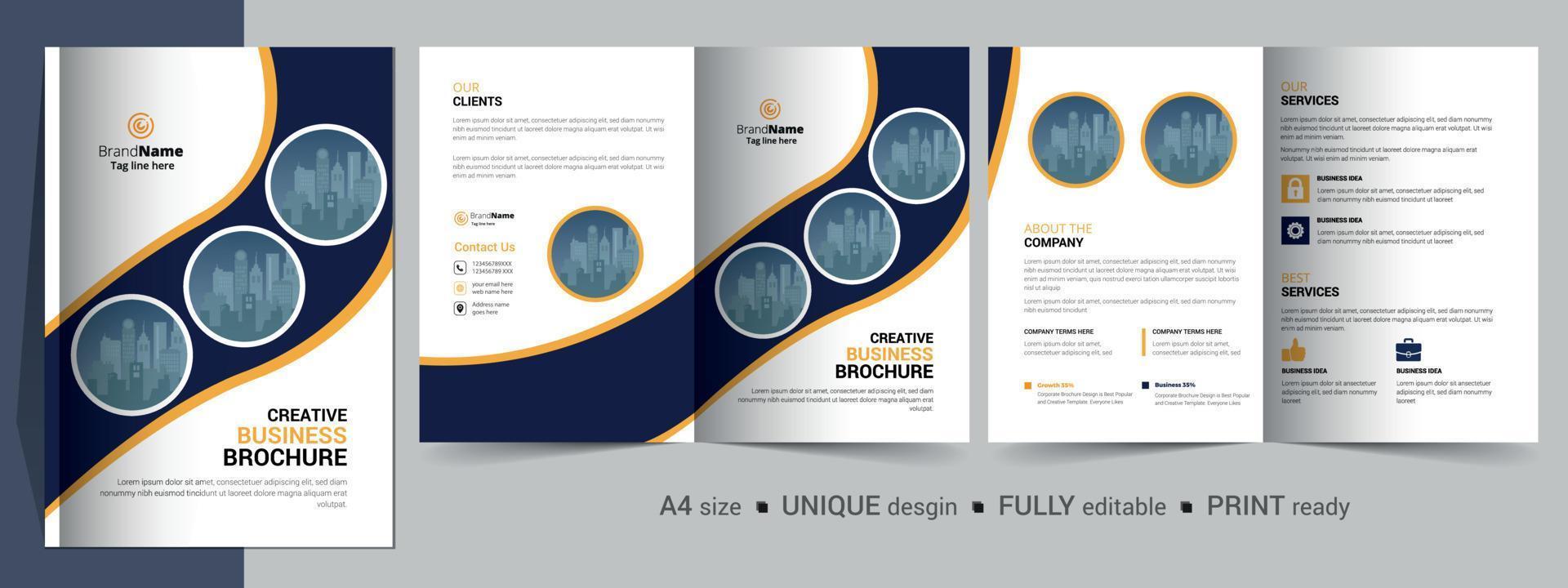 corporate business bifold broschyr malldesign. vektor