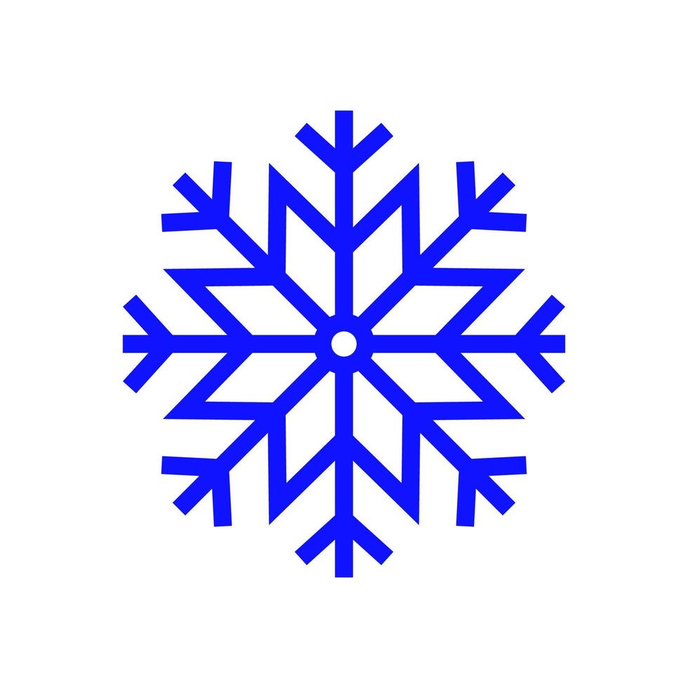 Schneeflocke-Symbol. Schneesymbol isoliert auf weißem Hintergrund. Symbol für Winter, gefroren, Weihnachten, Neujahr. vektor
