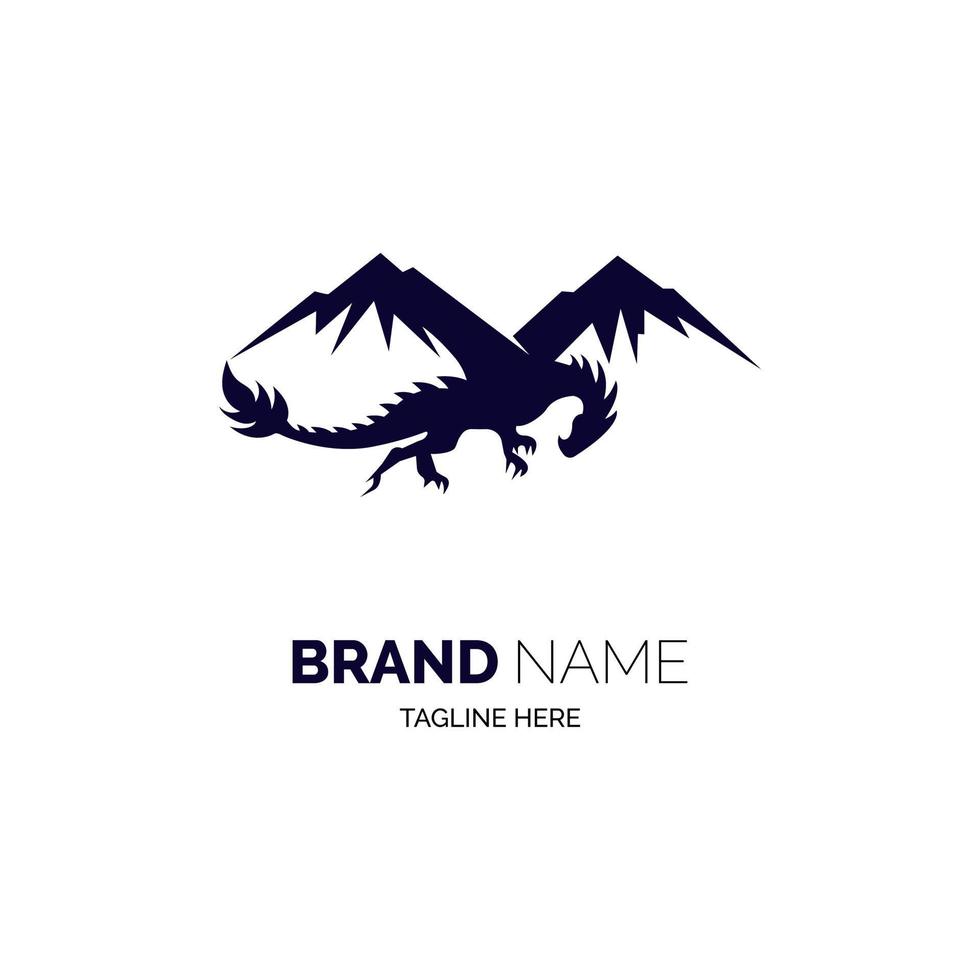 Mountain Dragon logotyp mall design vektor för varumärke eller företag och andra