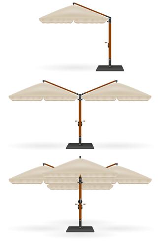 großer Sonnenschirm für Bars und Cafés auf der Terrasse oder der Strandvektorillustration vektor