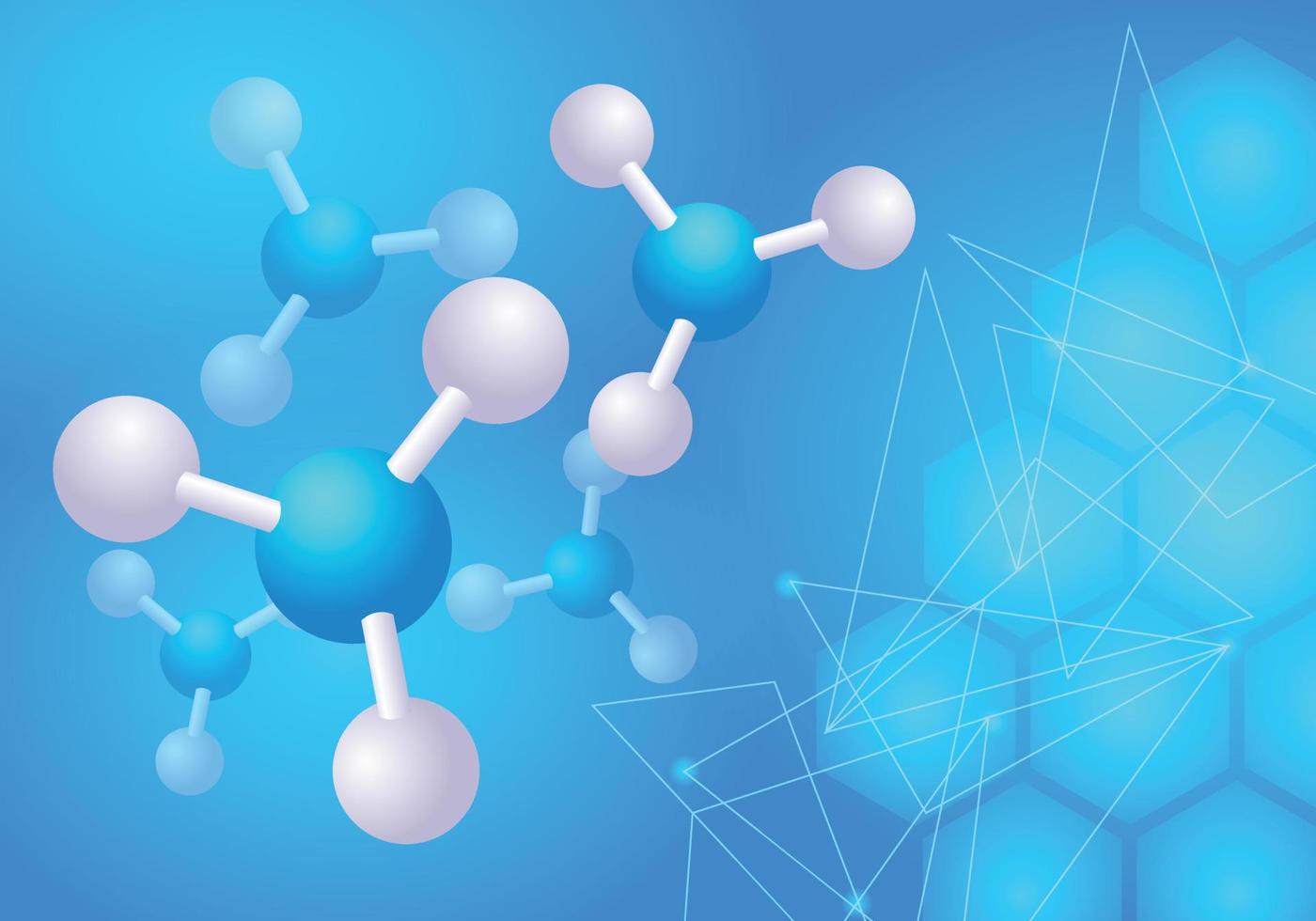 futuristische Hintergrundillustration der Molekülstrukturtechnologie vektor