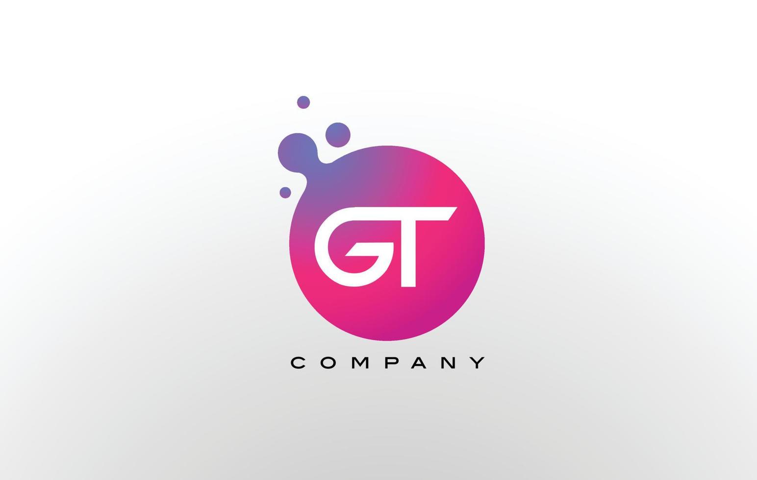 GT Letter Dots Logo-Design mit kreativen trendigen Blasen. vektor