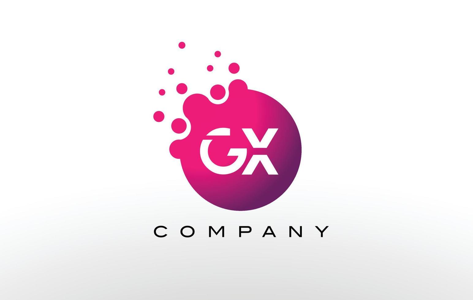 gx Letter Dots Logo-Design mit kreativen trendigen Blasen. vektor