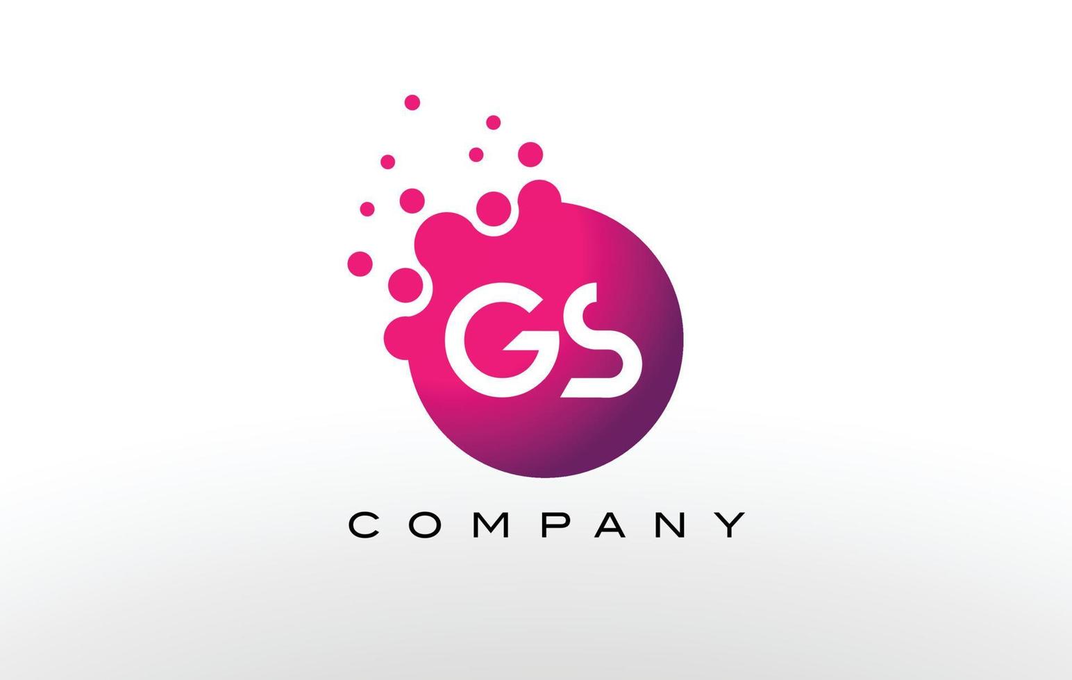 gs Letter Dots Logo-Design mit kreativen trendigen Blasen. vektor