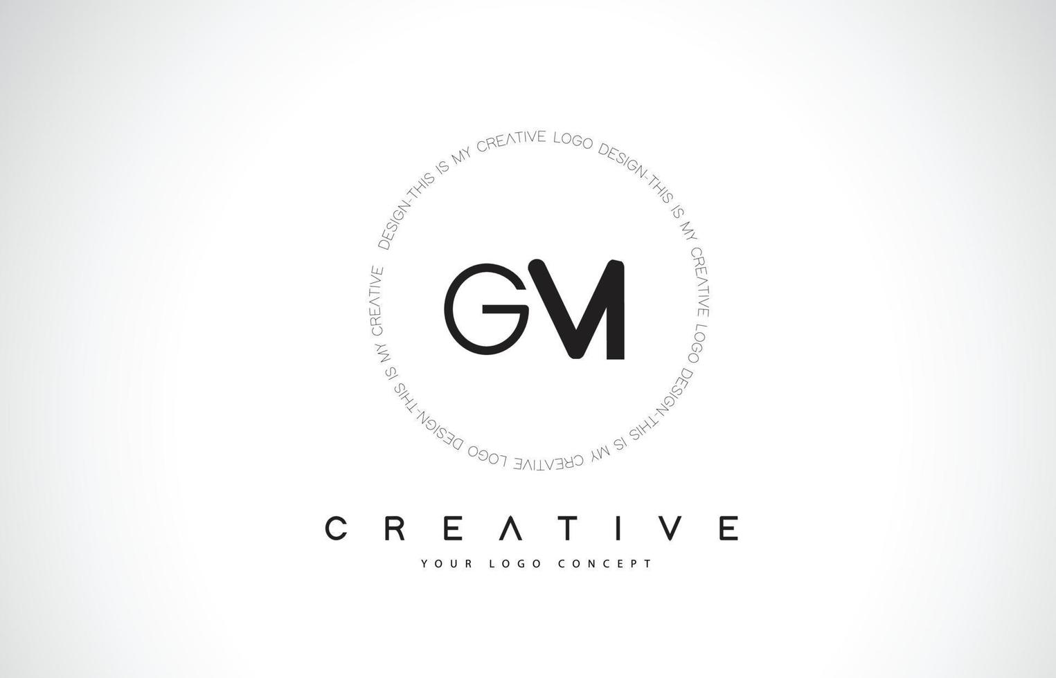 gm gm logotyp design med svart och vit kreativ ikon text bokstav vektor