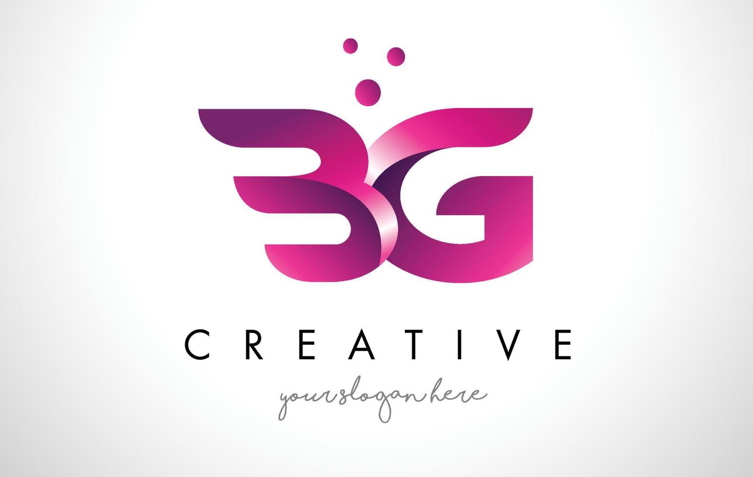 bg letter logotyp design med lila färger och prickar vektor