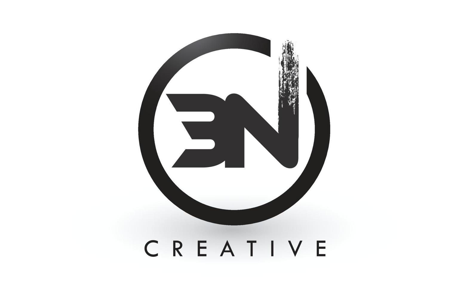 bn borste brev logotyp design. kreativa borstade bokstäver ikonlogotyp. vektor