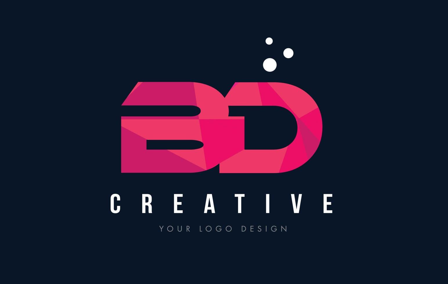 bd bd brief logo mit lila low poly rosa Dreiecken Konzept vektor