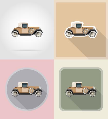 Ikonenillustration des alten Retro- Autos flache vektor