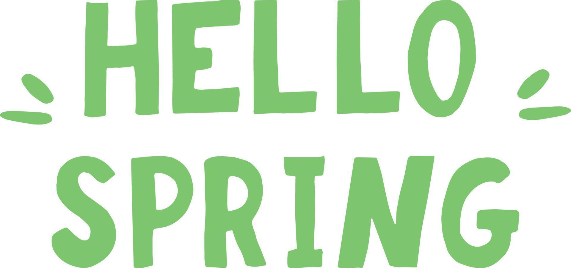 hej våren handritad fras. bokstäver för design banner, affisch, kort vektor
