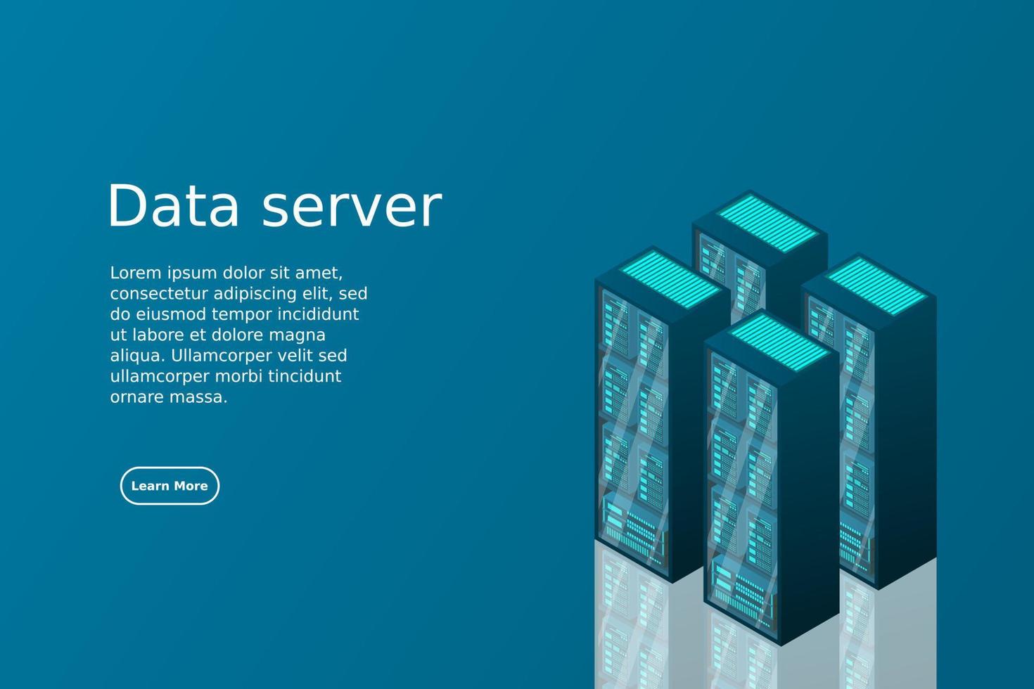 stordator, powered server, högteknologiskt koncept, datacenter, molndatalagring vektor