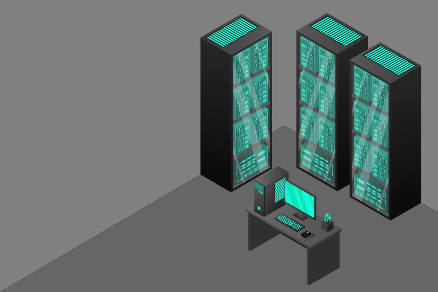 Webhosting und Big-Data-Verarbeitung, Serverraum-Rack vektor