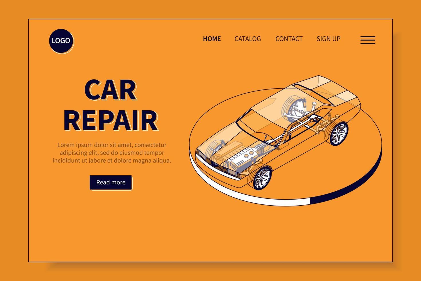 Landingpage für Autoreparaturen vektor